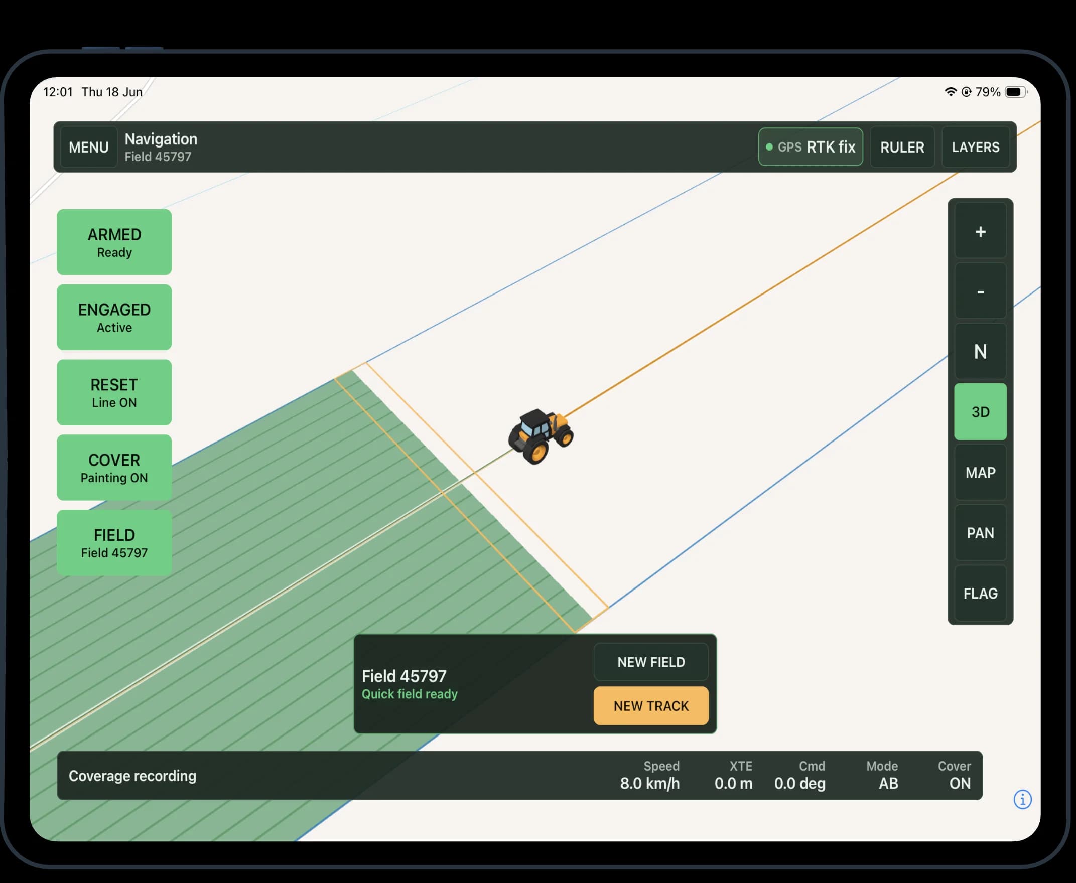 Agro Navigator app running on iPad