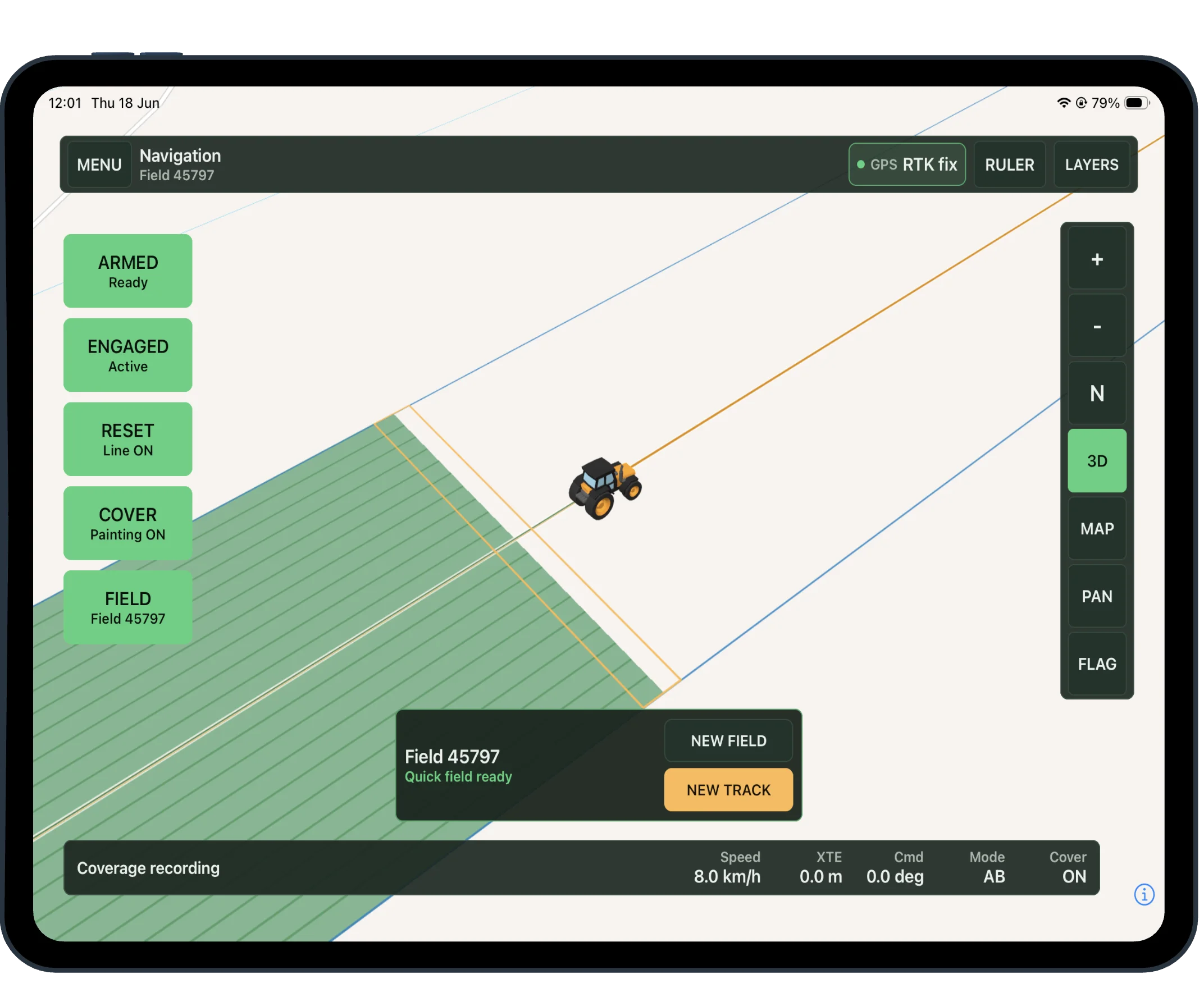 Agro Navigator app running on iPad